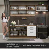 Cocina Integral Agata Marrón y Blanco 260x225cm sin Mesón para Pozuelo Izquierda y sin Estufa
