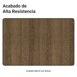 Cocina Integral Glamy Marrón 260x225cm sin Mesón para Pozuelo Izquierda y sin Estufa