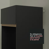 Cocina Integral Reims Negro 260x210cm con Mesón de Madera Aglomerada Mdp y sin Estufa
