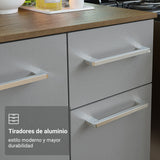 Cocina Integral Easy Marrón y Gris 120x136cm con Mesón de Madera Aglomerada Mdp y sin Estufa