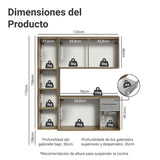 Cocina Integral Easy Marrón y Gris 120x136cm con Mesón de Madera Aglomerada Mdp y sin Estufa