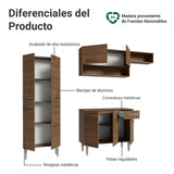 Cocina Integral Emily Marrón 229x210cm con Mesón de Madera Aglomerada Mdp y sin Estufa