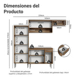 Cocina Integral Emily Marrón 229x210cm con Mesón de Madera Aglomerada Mdp y sin Estufa