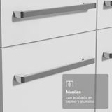 Cocina Integral Emily Marrón y Blanco 229x210cm con Mesón de Madera Aglomerada Mdp y sin Estufa