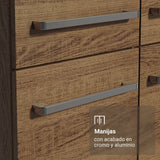 Cocina Integral Emily Marrón 325x186cm con Mesón de Madera Aglomerada Mdp y sin Estufa