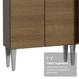 Cocina Integral Emily Marrón 325x186cm con Mesón de Madera Aglomerada Mdp y sin Estufa