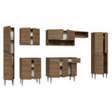 Cocina Integral Emily Marrón 325x186cm con Mesón de Madera Aglomerada Mdp y sin Estufa