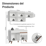 Cocina Integral Reims Blanco 190x210cm con Mesón de Madera Aglomerada Mdp con Cinco Puertas y sin Estufa