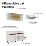 Cocina Integral Reims Blanco 190x210cm con Mesón de Madera Aglomerada Mdp con Un Cajón y sin Estufa