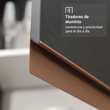 Cocina Integral Reims Negro 190x210cm con Mesón de Madera Aglomerada Mdp y sin Estufa