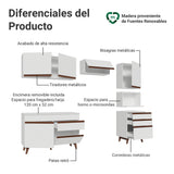 Cocina Integral Reims Blanco 250x210cm con Mesón de Madera Aglomerada Mdp con Un Cajón y sin Estufa