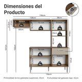 Cocina Integral Aura Marrón y Crema 196x187cm con Mesón de Madera Aglomerada Mdp y sin Estufa