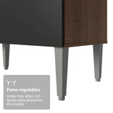 Cocina Integral Aura Marrón y Negro 196x187cm con Mesón de Madera Aglomerada Mdp y sin Estufa