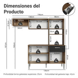 Cocina Integral Aura Marrón y Negro 196x187cm con Mesón de Madera Aglomerada Mdp y sin Estufa