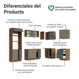 Cocina Integral Vik Marrón y Gris 399x225cm sin Mesón para Pozuelo Izquierda y sin Estufa