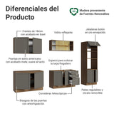 Cocina Integral Vik Marrón y Gris 310x225cm sin Mesón para Pozuelo Izquierda y sin Estufa