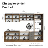 Cocina Integral Vik Marrón y Gris 310x225cm sin Mesón para Pozuelo Izquierda y sin Estufa