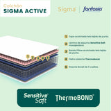 Colchón Medio Firme Sigma Blanco Doble 140 X 190 Cm Ortopedico de Resortes con Pillow Sencillo