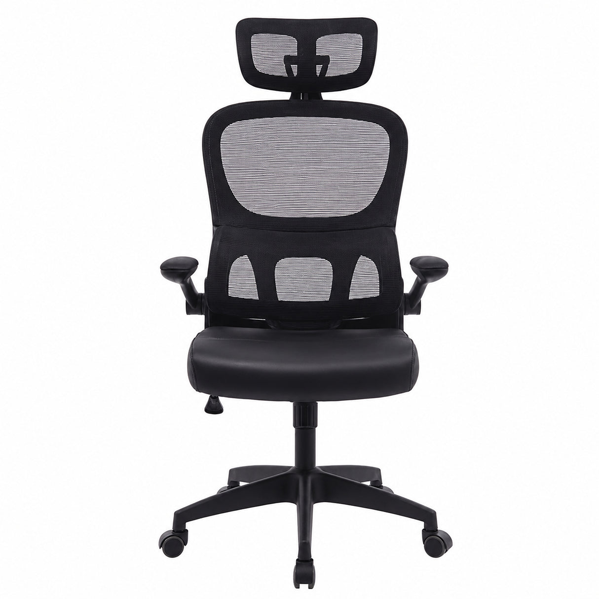 Silla Gerencial Negro 65x120cm con Apoya Brazos con Soporte Lumbar y con Apoya Cabezas