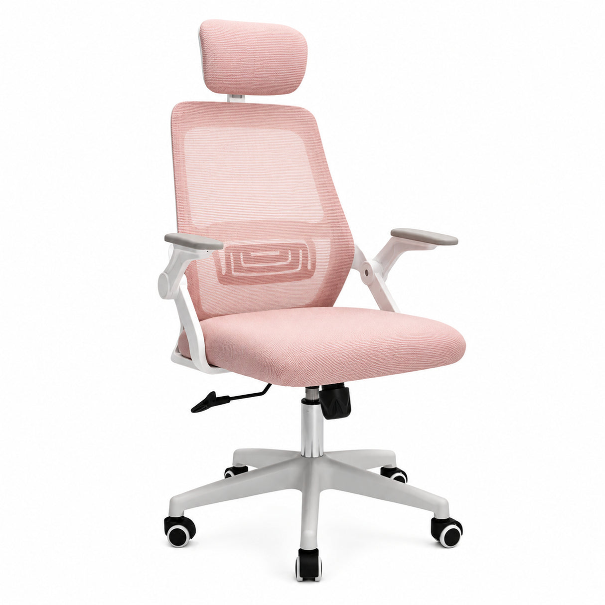Silla Gerencial Rosa 72x119cm con Apoya Brazos con Soporte Lumbar y con Apoya Cabezas