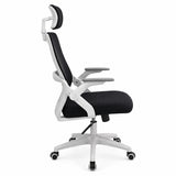 Silla Gerencial Negro y Blanco 52x105cm con Apoya Brazos con Soporte Lumbar y con Apoya Cabezas