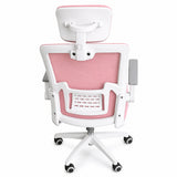Silla Gerencial Rosa Claro 65x120cm con Apoya Brazos con Soporte Lumbar y con Apoya Cabezas