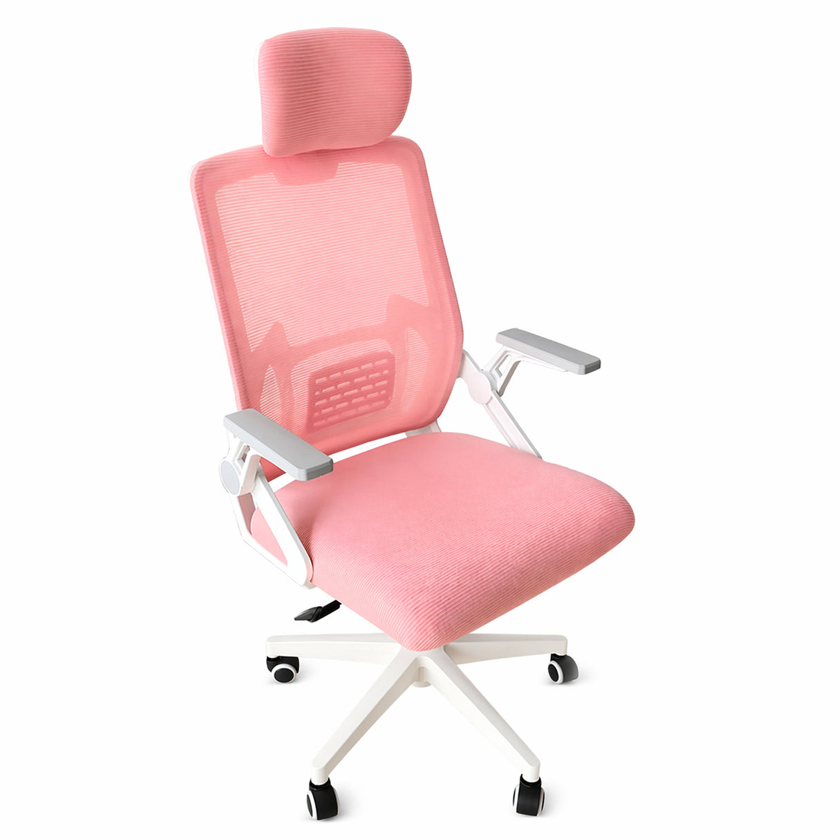 Silla Gerencial Rosa Claro 65x120cm con Apoya Brazos con Soporte Lumbar y con Apoya Cabezas