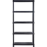 Estantería Rimax Negro 90.5x189cm Rectangular con Cinco Compartimientos y con Cinco Entrepaños
