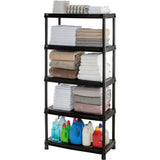 Estantería Rimax Negro 90.5x189cm Rectangular con Cinco Compartimientos y con Cinco Entrepaños