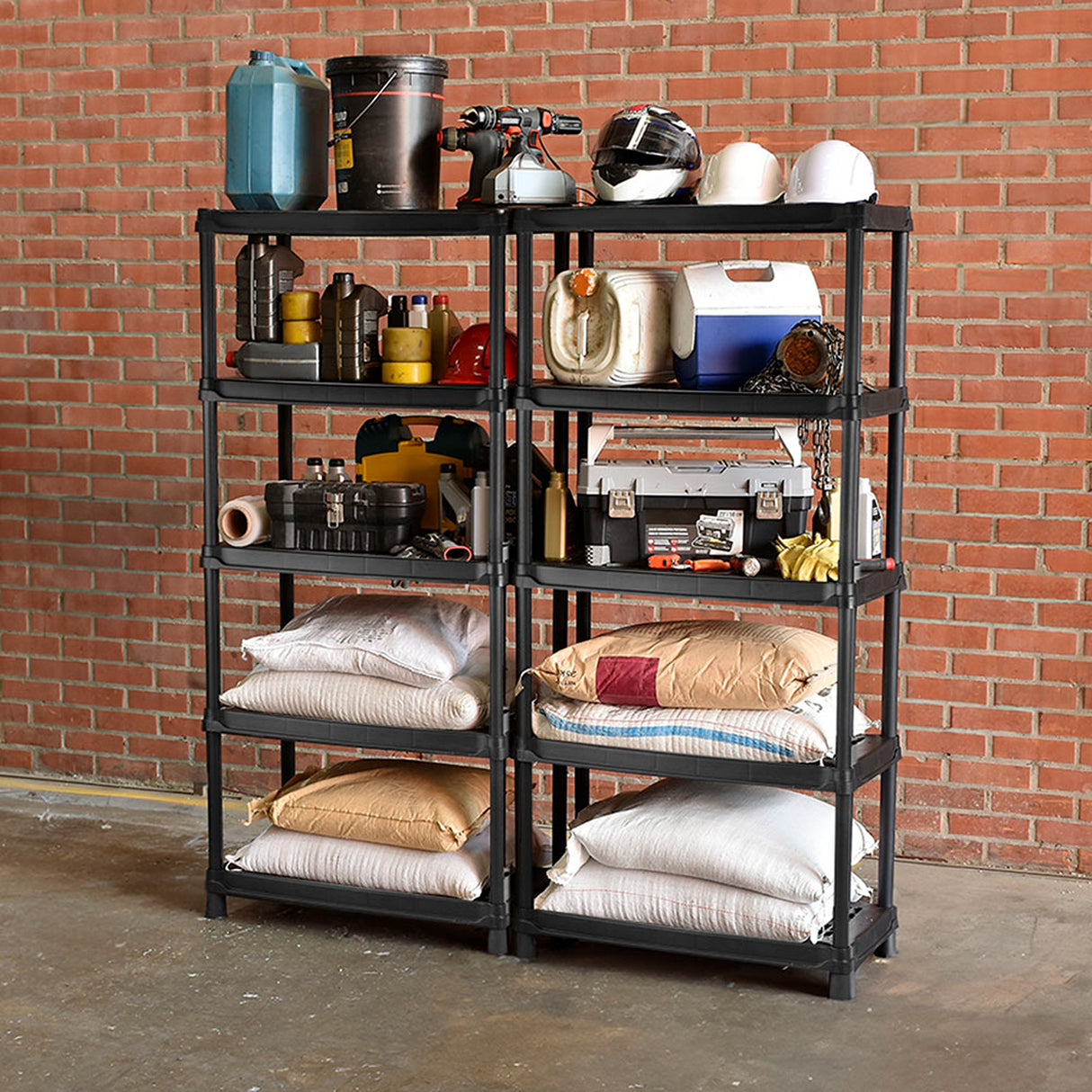Estantería Rimax Negro 90.5x189cm Rectangular con Cinco Compartimientos y con Cinco Entrepaños