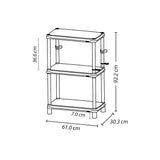 Estante Rimax Negro 61x92.2cm Rectangular con Tres Compartimientos y con Tres Entrepaños