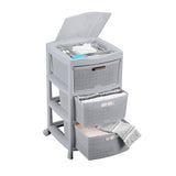 Gavetero Rimax Fique Gris Hielo 48x80cm de Tres Hileras con Tres Cajones y Tapa Organizadora