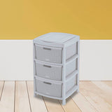 Gavetero Rimax Fique Gris Hielo 48x80cm de Tres Hileras con Tres Cajones y Tapa Organizadora