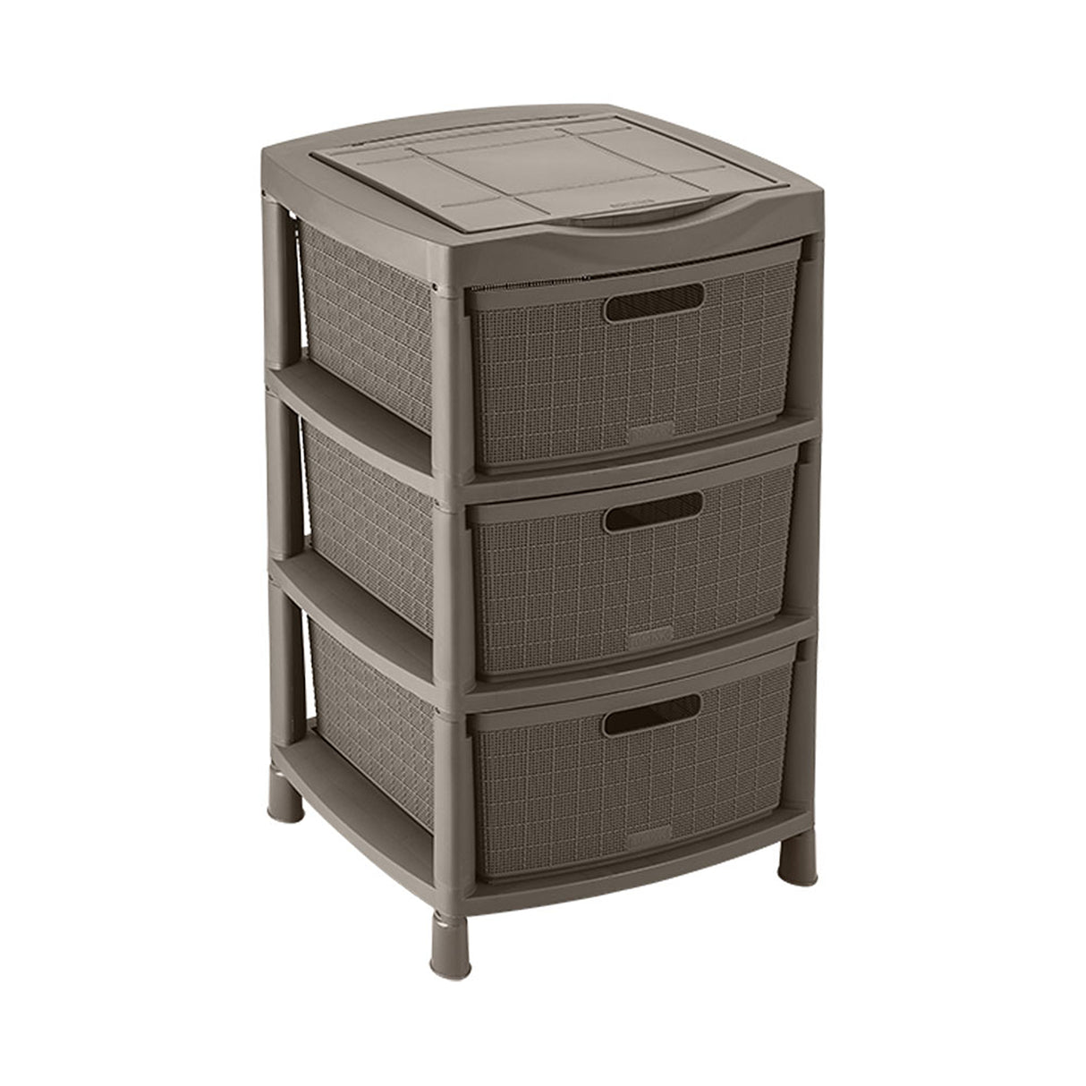 Gavetero Rimax Fique Moca 48x80cm de Tres Hileras con Tres Cajones y Tapa Organizadora