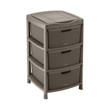 Gavetero Rimax Fique Moca 48x80cm de Tres Hileras con Tres Cajones y Tapa Organizadora