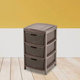 Gavetero Rimax Fique Moca 48x80cm de Tres Hileras con Tres Cajones y Tapa Organizadora