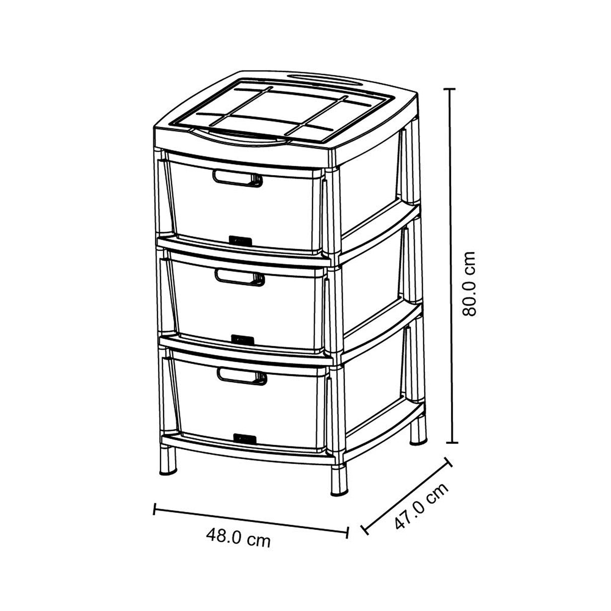 Gavetero Rimax Fique Moca 48x80cm de Tres Hileras con Tres Cajones y Tapa Organizadora