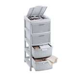 Gavetero Rimax Fique Gris Hielo 48x96cm de Cuatro Hileras con Cuatro Cajones y Tapa Organizadora