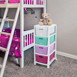 Cajonero Rimax Fique Blanco y Gris 39.4x86cm de Cuatro Hileras con Cuatro Cajones