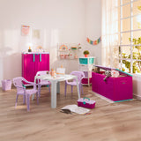 Gavetero Rimax Fique Blanco y Fucsia 48x80cm de Tres Hileras con Tres Cajones y Tapa Organizadora