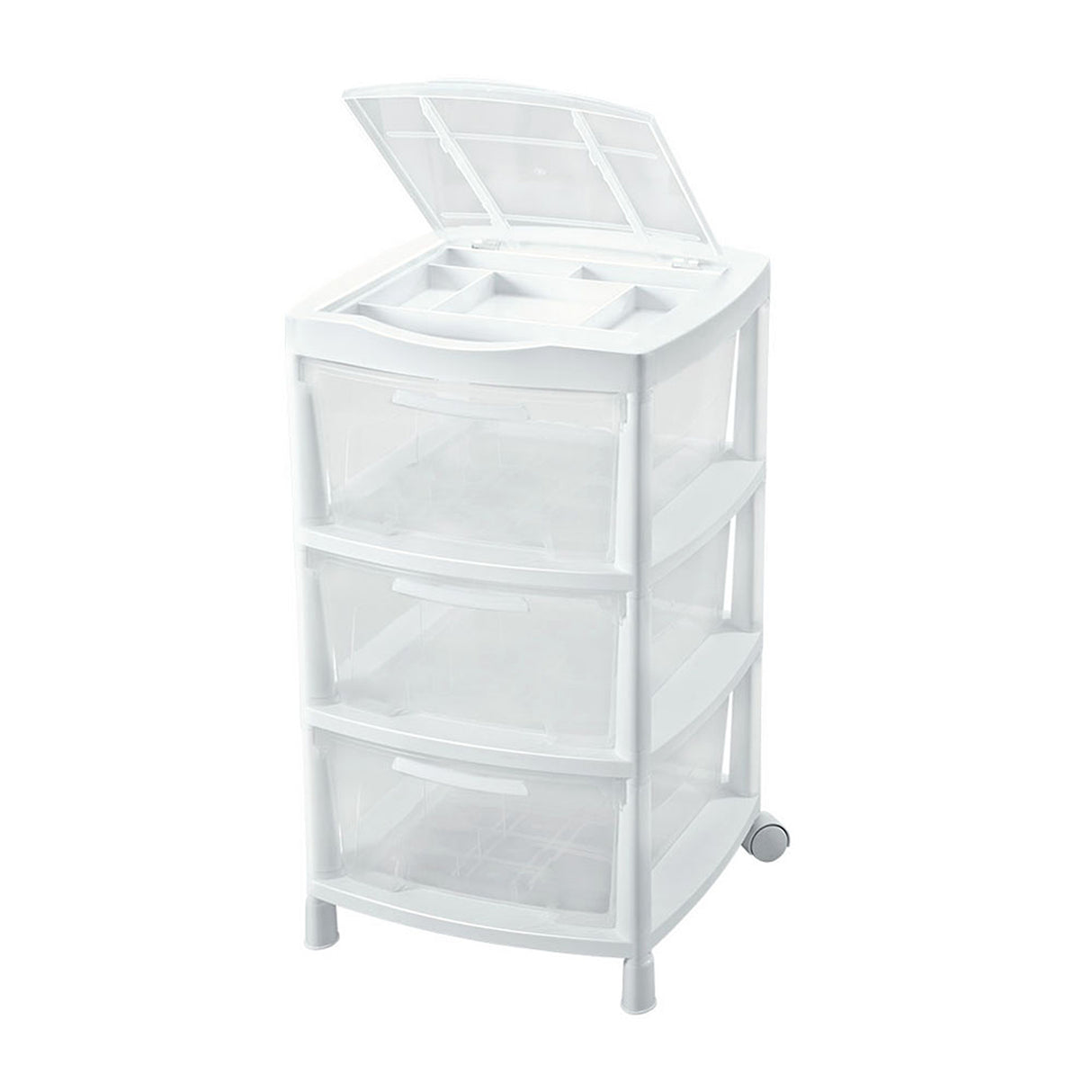 Gavetero Rimax Fique Blanco 48x80cm de Tres Hileras con Tres Cajones y Tapa Organizadora