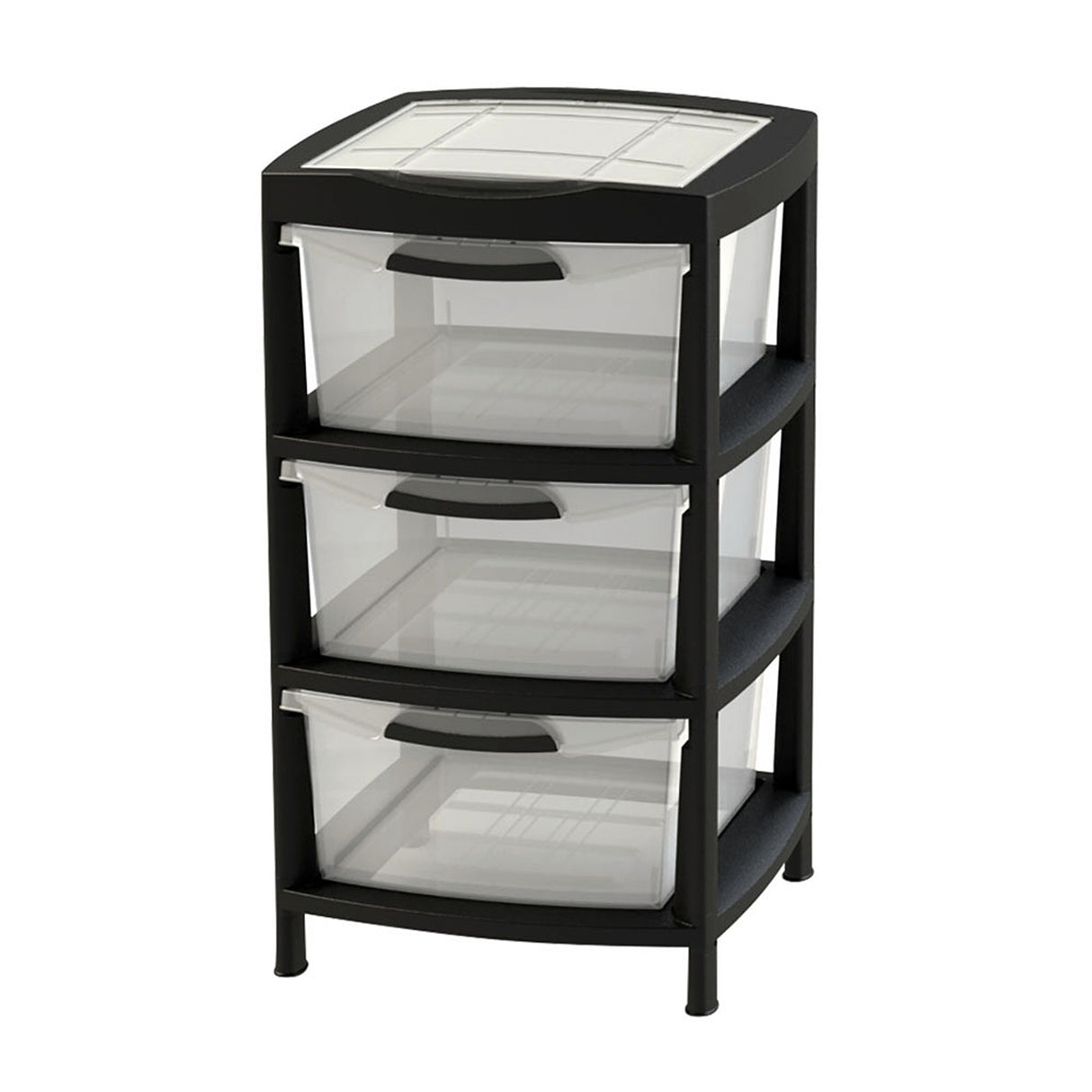 Gavetero Rimax Fique Negro 48x80cm de Tres Hileras con Tres Cajones y Tapa Organizadora