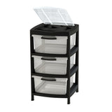 Gavetero Rimax Fique Negro 48x80cm de Tres Hileras con Tres Cajones y Tapa Organizadora