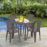 Mesa Auxiliar Rimax Caribe Moca 72x72cm Cuadrada con Patas