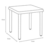 Mesa Auxiliar Rimax Caribe Moca 72x72cm Cuadrada con Patas