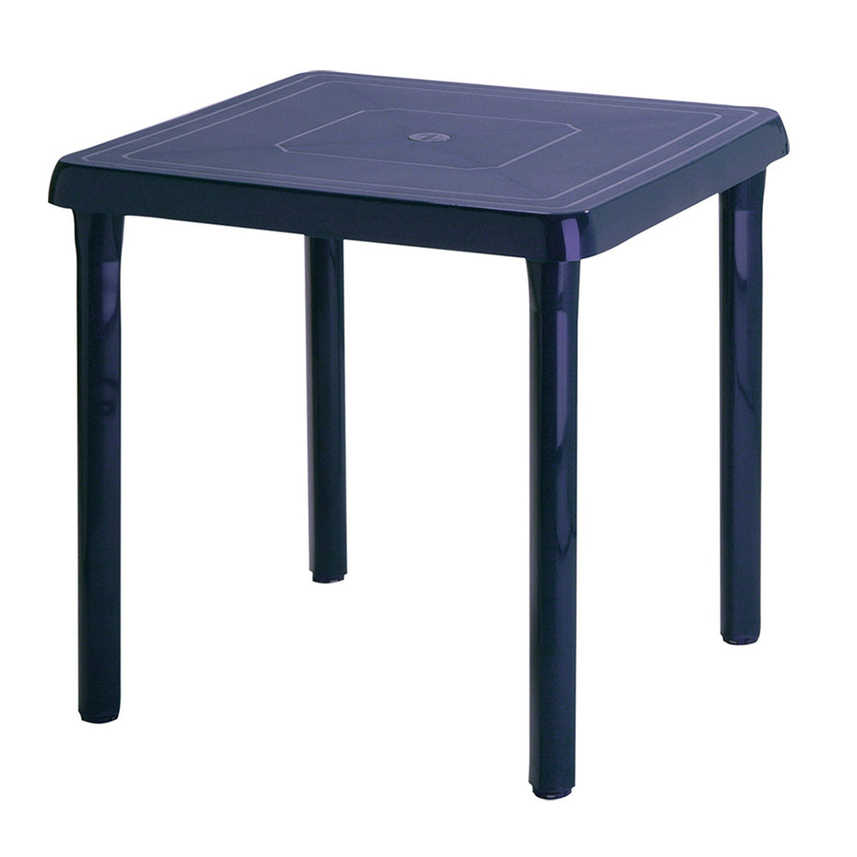 Mesa Auxiliar Rimax Caribe Azul 72x72cm Cuadrada con Patas