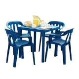 Mesa Auxiliar Rimax Caribe Azul 72x72cm Cuadrada con Patas