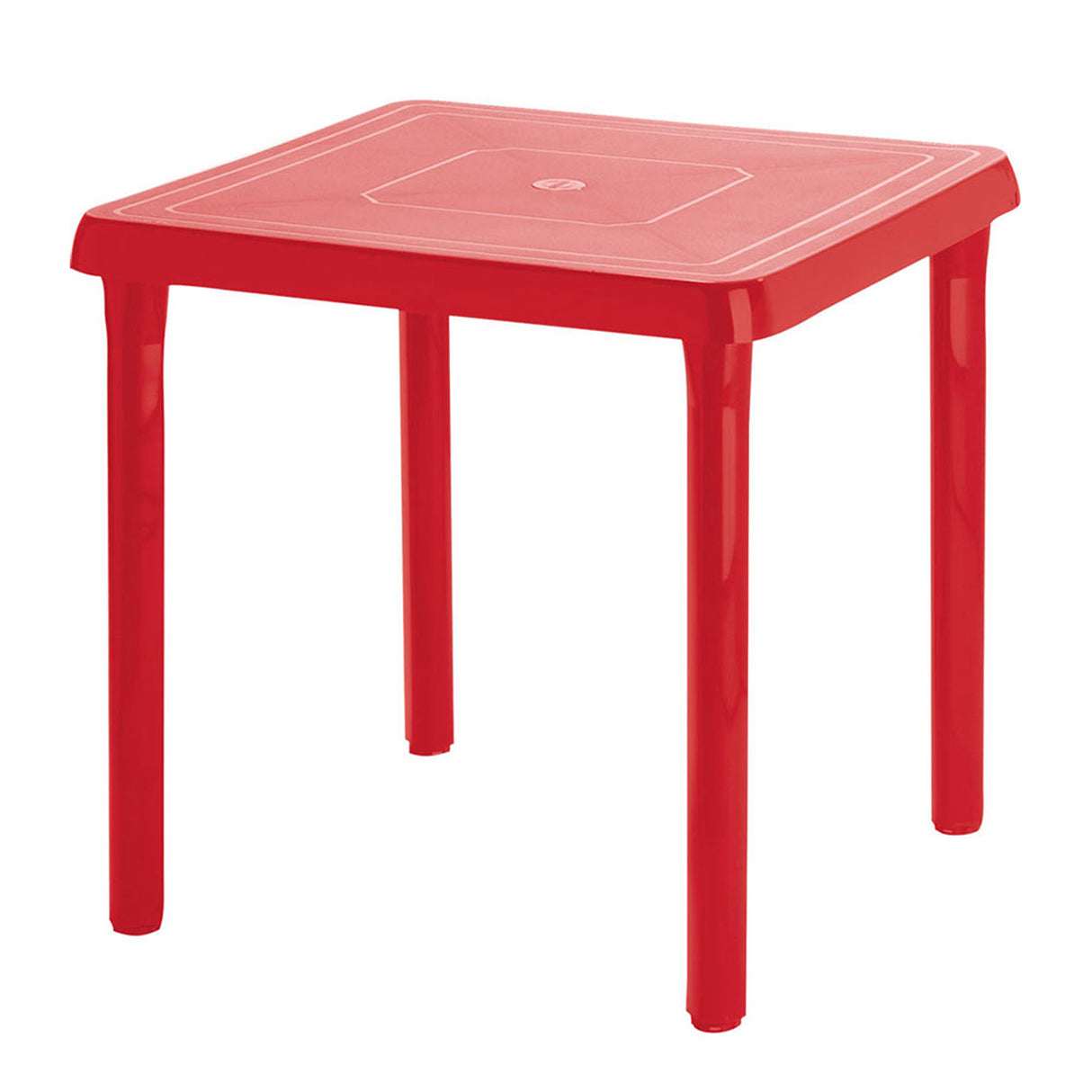 Mesa Auxiliar Rimax Caribe Rojo 72x72cm Cuadrada con Patas