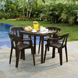 Mesa Auxiliar Rimax Caribe Wengue 73x73cm Cuadrada con Patas