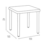 Mesa Auxiliar Rimax Caribe Wengue 73x73cm Cuadrada con Patas